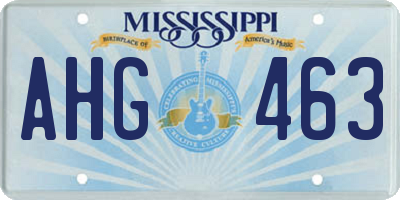 MS license plate AHG463
