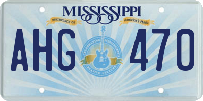 MS license plate AHG470