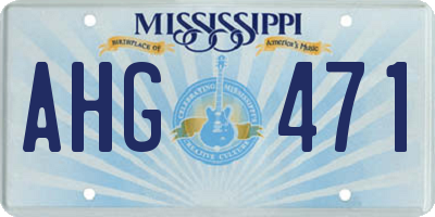 MS license plate AHG471