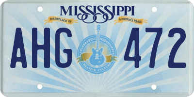 MS license plate AHG472