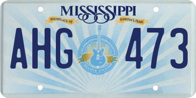 MS license plate AHG473