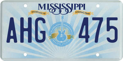 MS license plate AHG475