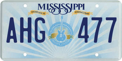 MS license plate AHG477