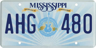 MS license plate AHG480