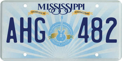 MS license plate AHG482