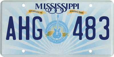 MS license plate AHG483