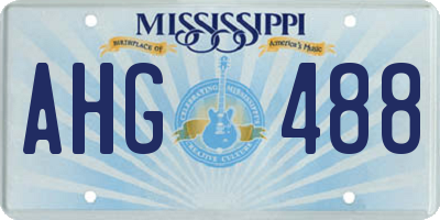 MS license plate AHG488