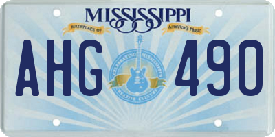 MS license plate AHG490