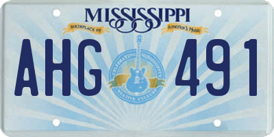 MS license plate AHG491