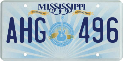 MS license plate AHG496