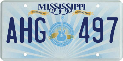 MS license plate AHG497