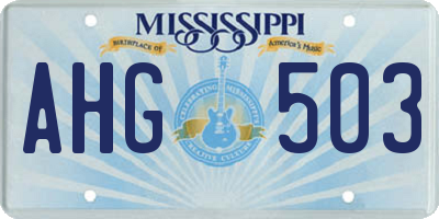 MS license plate AHG503