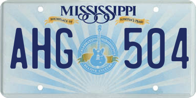MS license plate AHG504