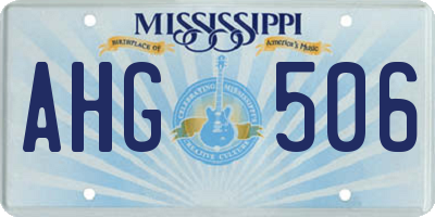 MS license plate AHG506