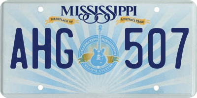 MS license plate AHG507