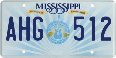 MS license plate AHG512