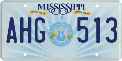 MS license plate AHG513