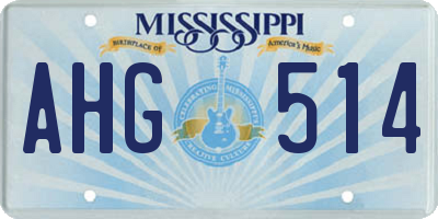 MS license plate AHG514