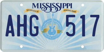 MS license plate AHG517
