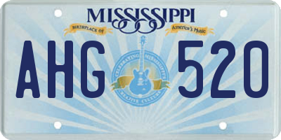 MS license plate AHG520