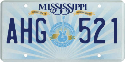 MS license plate AHG521