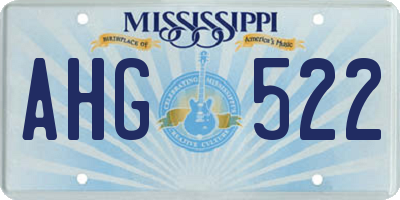 MS license plate AHG522