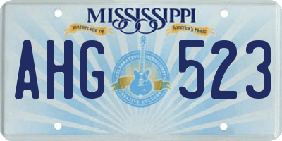 MS license plate AHG523