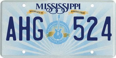 MS license plate AHG524