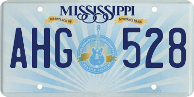 MS license plate AHG528