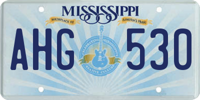 MS license plate AHG530