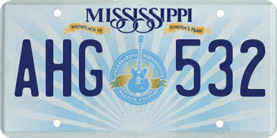MS license plate AHG532
