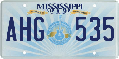 MS license plate AHG535