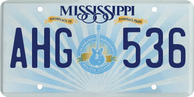 MS license plate AHG536