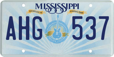 MS license plate AHG537