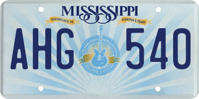 MS license plate AHG540