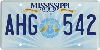MS license plate AHG542