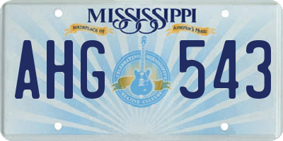 MS license plate AHG543