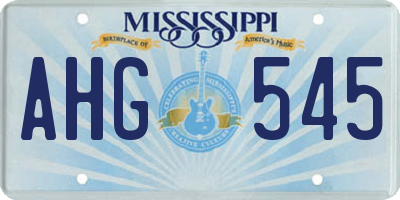 MS license plate AHG545
