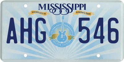 MS license plate AHG546