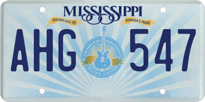 MS license plate AHG547