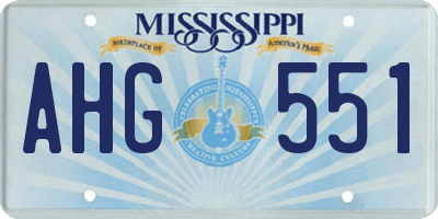 MS license plate AHG551