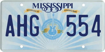 MS license plate AHG554