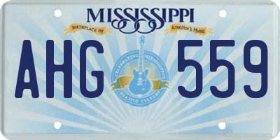 MS license plate AHG559