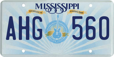 MS license plate AHG560