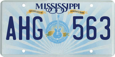 MS license plate AHG563
