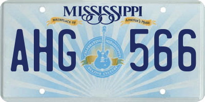 MS license plate AHG566