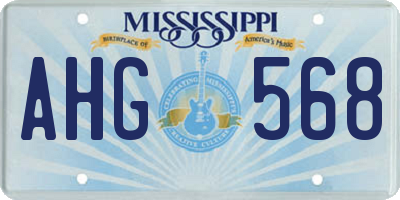 MS license plate AHG568