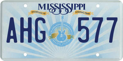 MS license plate AHG577