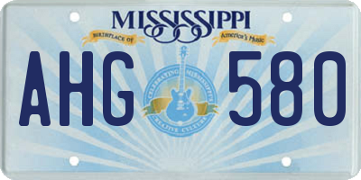 MS license plate AHG580