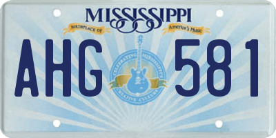 MS license plate AHG581